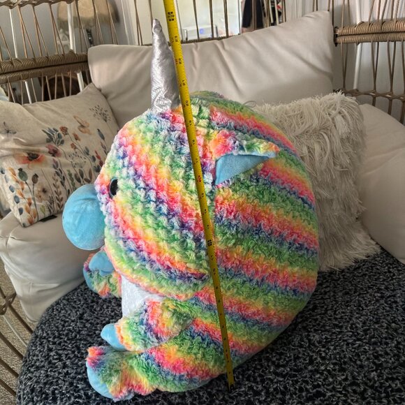 Giant 2 Ft. Tall Nanco Belly Buddies Colorful Vibrant Neon Color Unicorn Plush - Picture 6 of 8